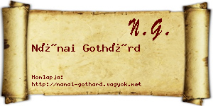 Nánai Gothárd névjegykártya